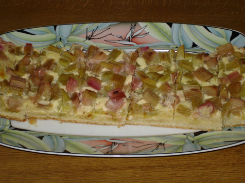 Der fertige Rhabarberkuchen